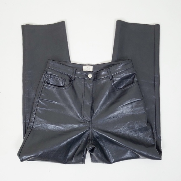 Wilfred The Melina Vegan Black Faux Leather Dress Pants Tapered Pant - Picture 2 of 14